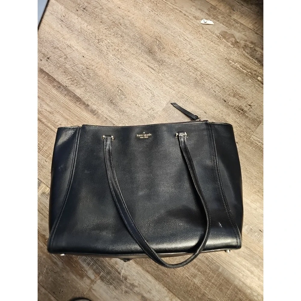 Kate Spade Black Leather Large‎ Tote Bag/purse